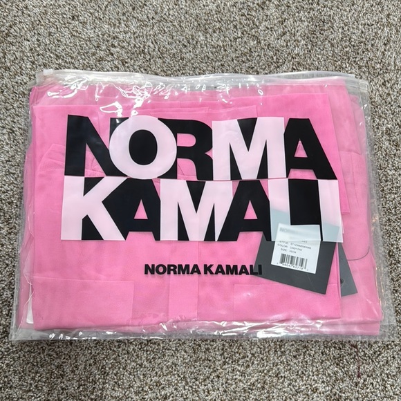 NORMA KAMALI Shirt with Faux Pockets in Candy Pink - Picture 3 of 6
